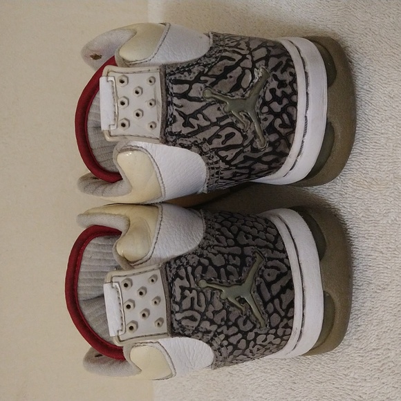 Vintage RARE 2009 Nike Air Jordan Flipsyde Basketball White Cement Red 4.5Y - Picture 4 of 6